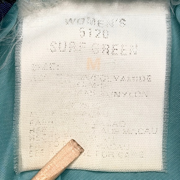 Vtg 80s Woolrich Woman Windbreaker Jacket M Surf Green Packable Lightweight Hood - Picture 4 of 8